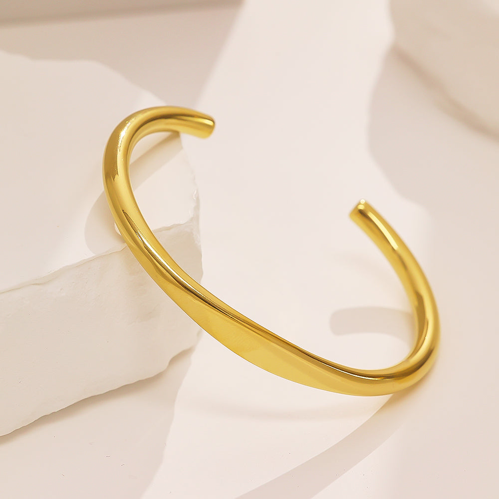 Aurora Wave Open Cuff Bracelet| Sleek & Hypoallergenic