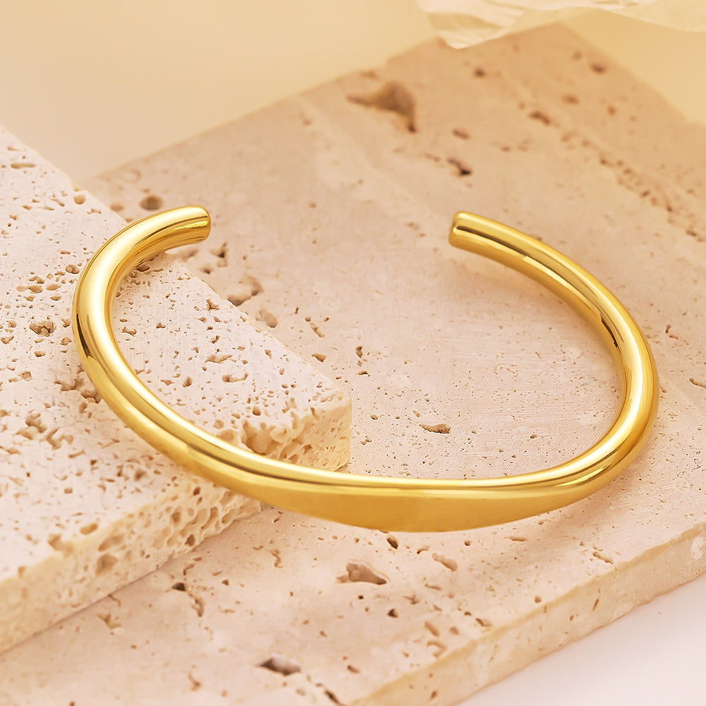 Aurora Wave Open Cuff Bracelet| Sleek & Hypoallergenic