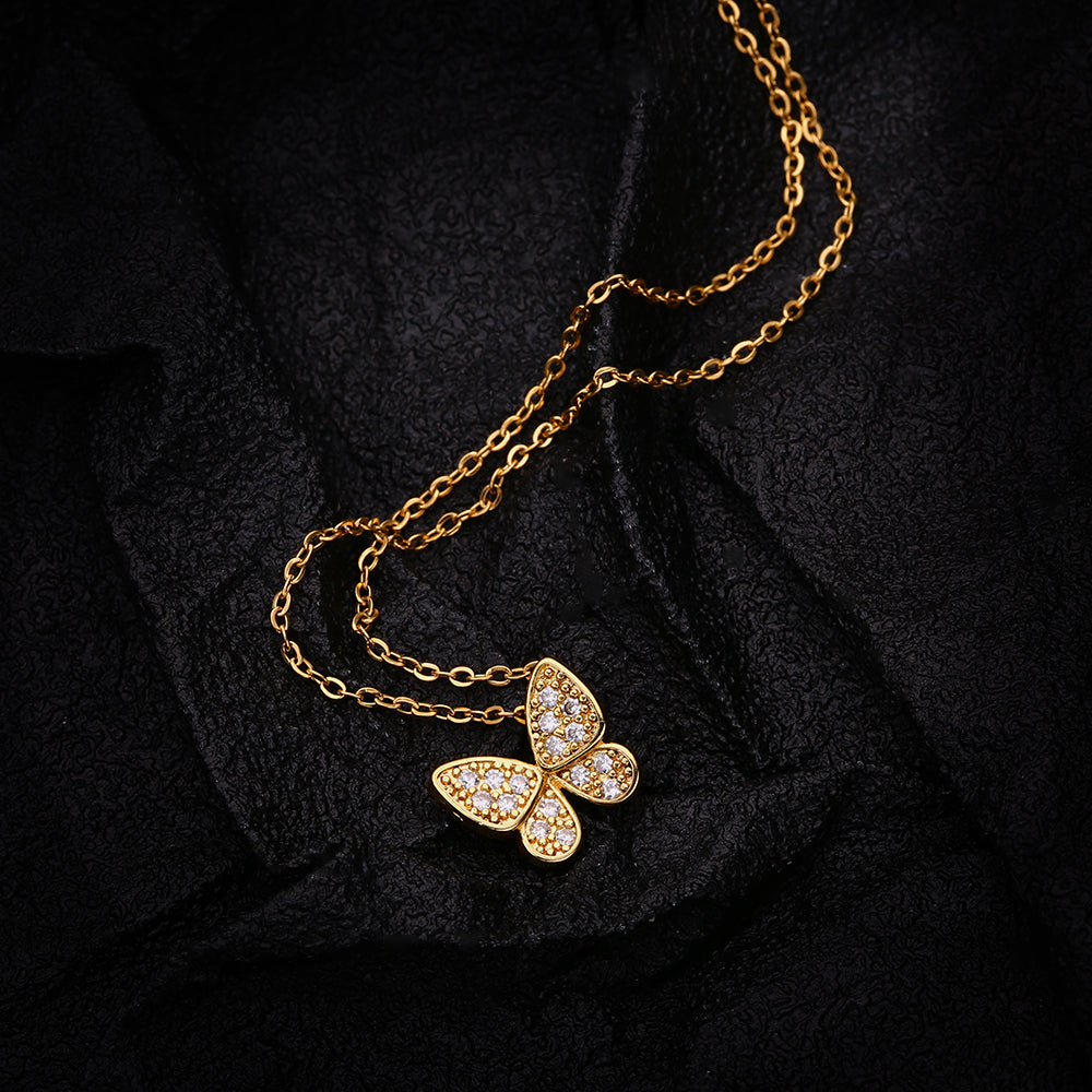 Ethereal Butterfly Pendant Necklace | Delicate & Sparkling