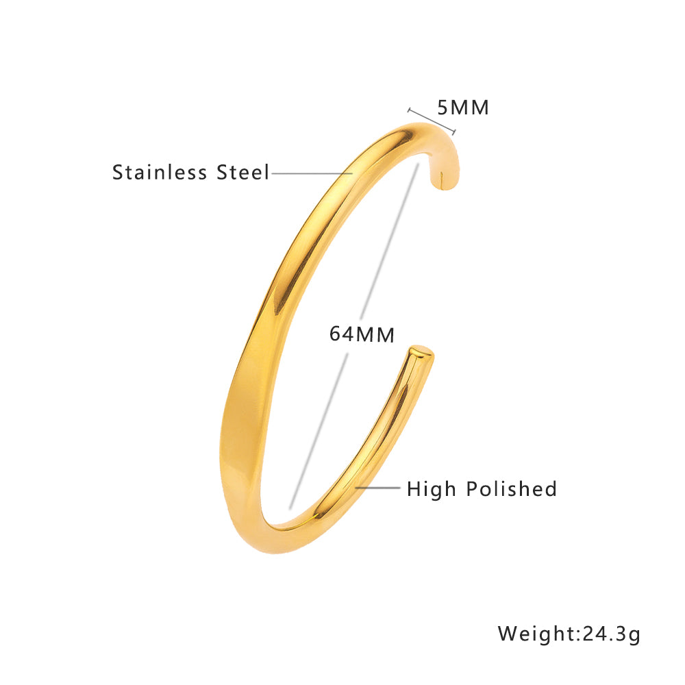 Aurora Wave Open Cuff Bracelet| Sleek & Hypoallergenic