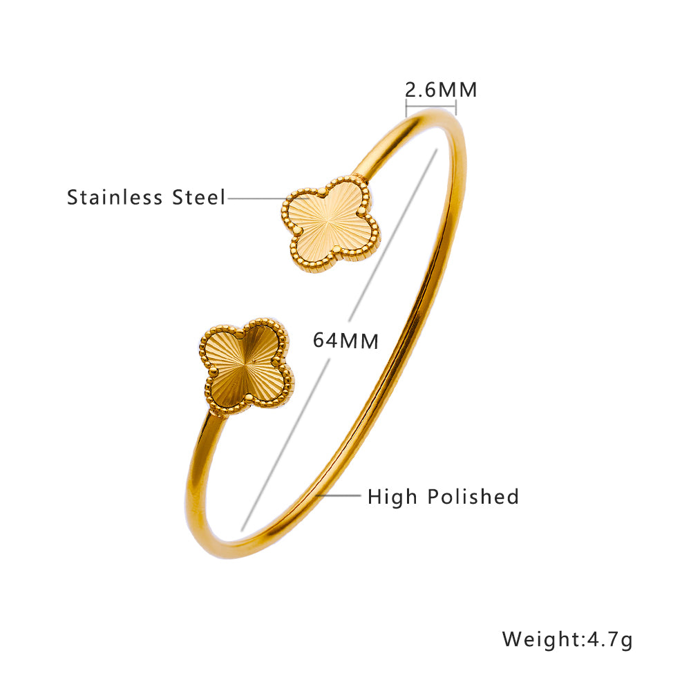 Brazalete Armonía de Trébol Dorado | Elegante e hipoalergénico