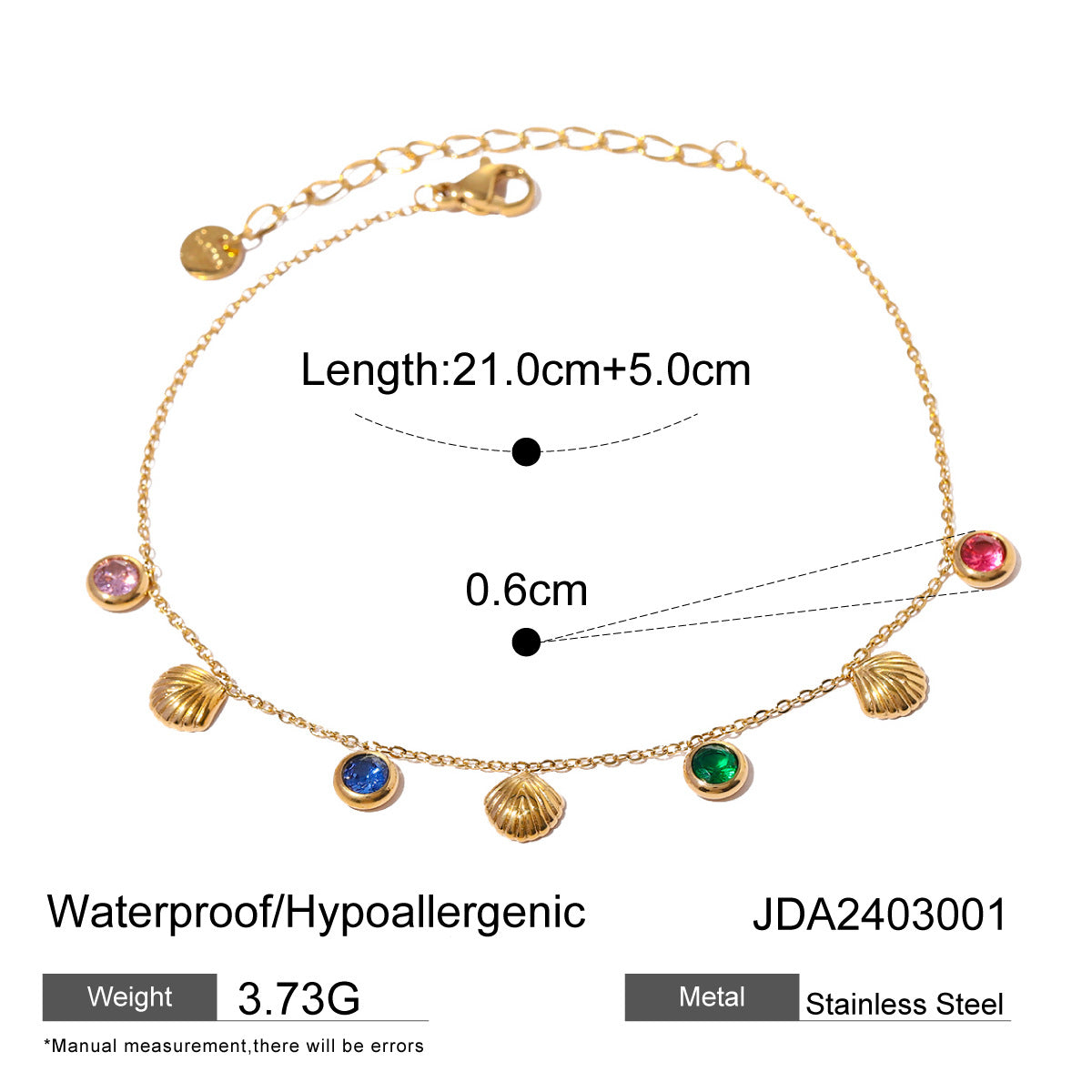 Ocean Glow Charm Anklet | Playful & Adjustable