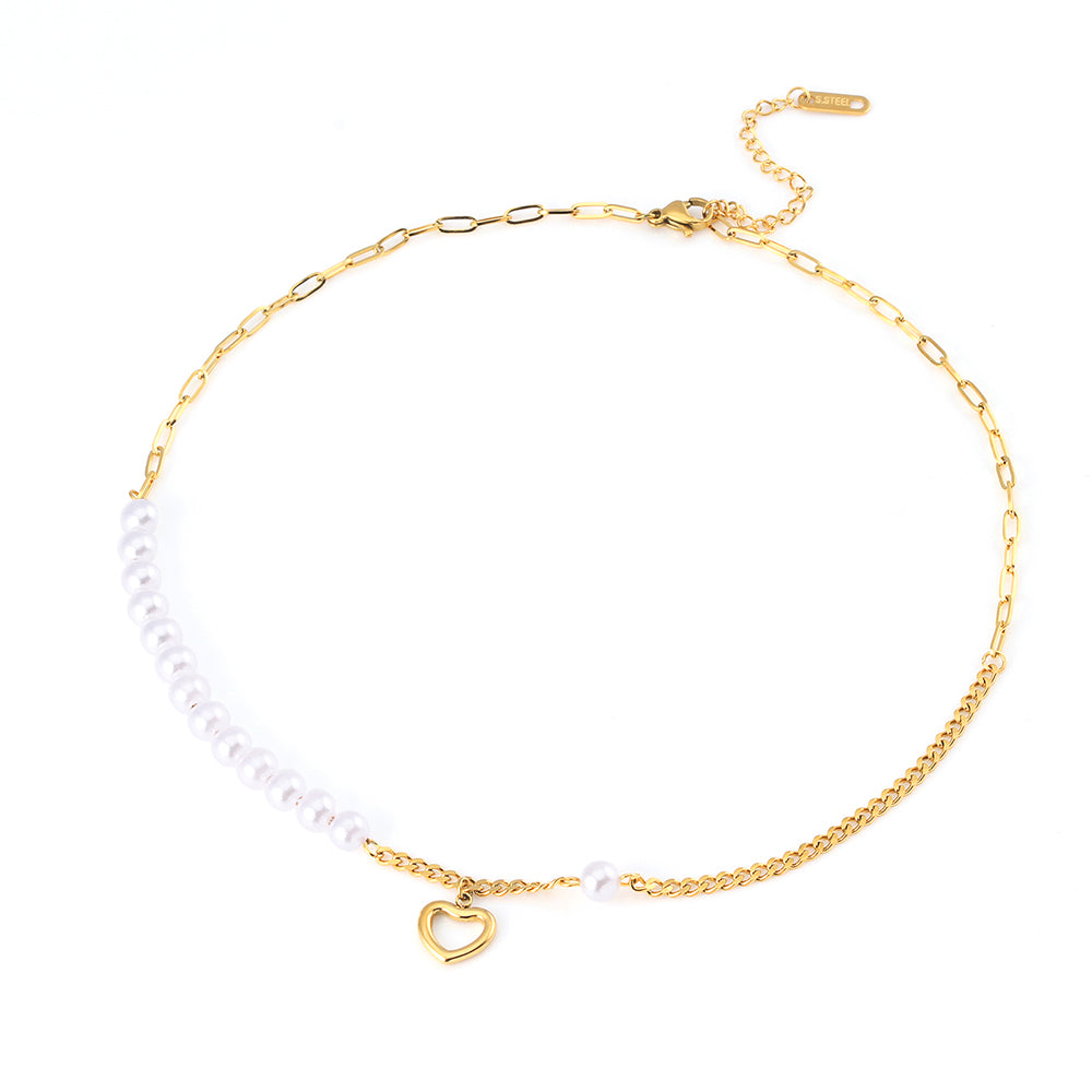Lustrous Heart Pearl Necklace | Romantic & Elegant