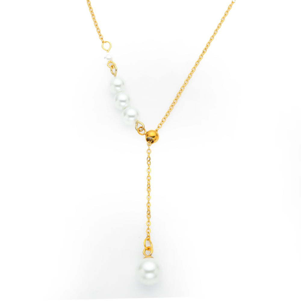 White Pearl Cascade Necklace | Chic & Versatile