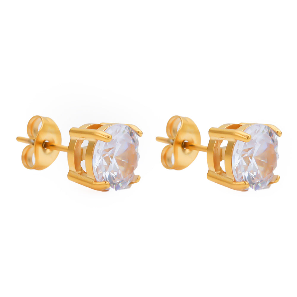 Celestial Spark Round Stud Earrings | Hypoallergenic & Fade-Resistant