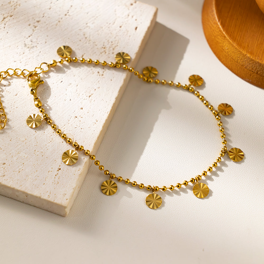 Sunbeam Charm Anklet | Delicate & Adjustable